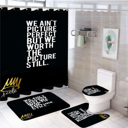 J Cole Feat Bbc 4Pcs Bathroom Set Shower Curtain