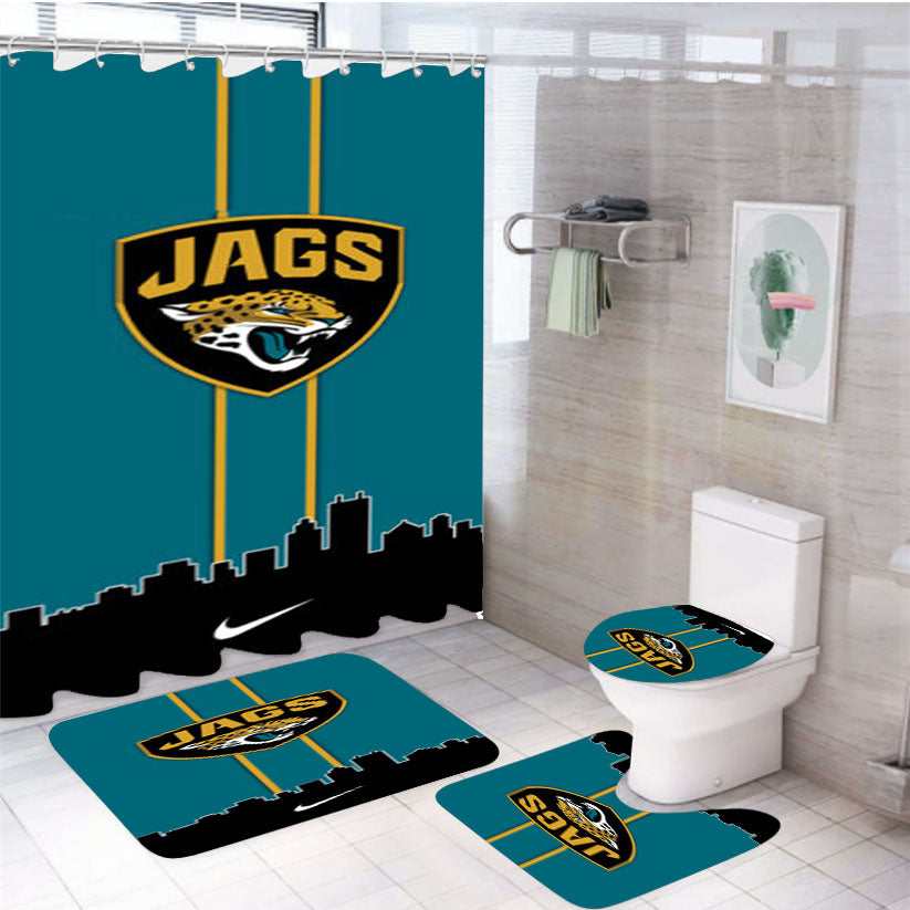 Jacksonville Jaguars 4Pcs Bathroom Set Shower Curtain