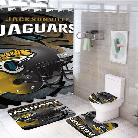 Jacksonville Jaguars 2 4Pcs Bathroom Set Shower Curtain