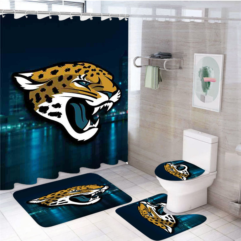 Jacksonville Jaguars Emblem 4Pcs Bathroom Set Shower Curtain