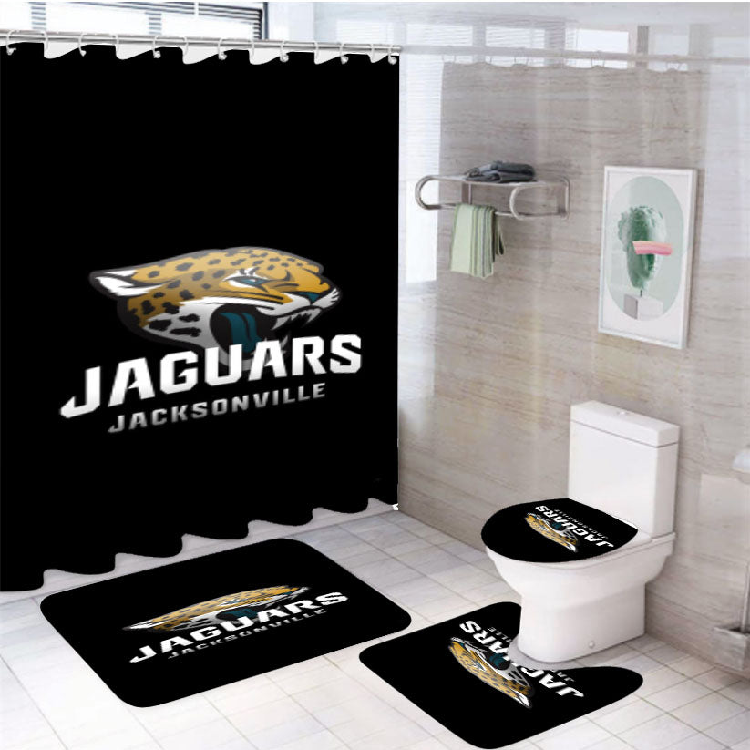 Jacksonville Jaguars Nfl Logo 4Pcs Bathroom Set Shower Curtain