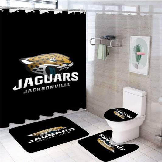 Jacksonville Jaguars Nfl Logo 4Pcs Bathroom Set Shower Curtain