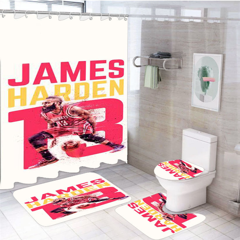 James Harden 13 4Pcs Bathroom Set Shower Curtain