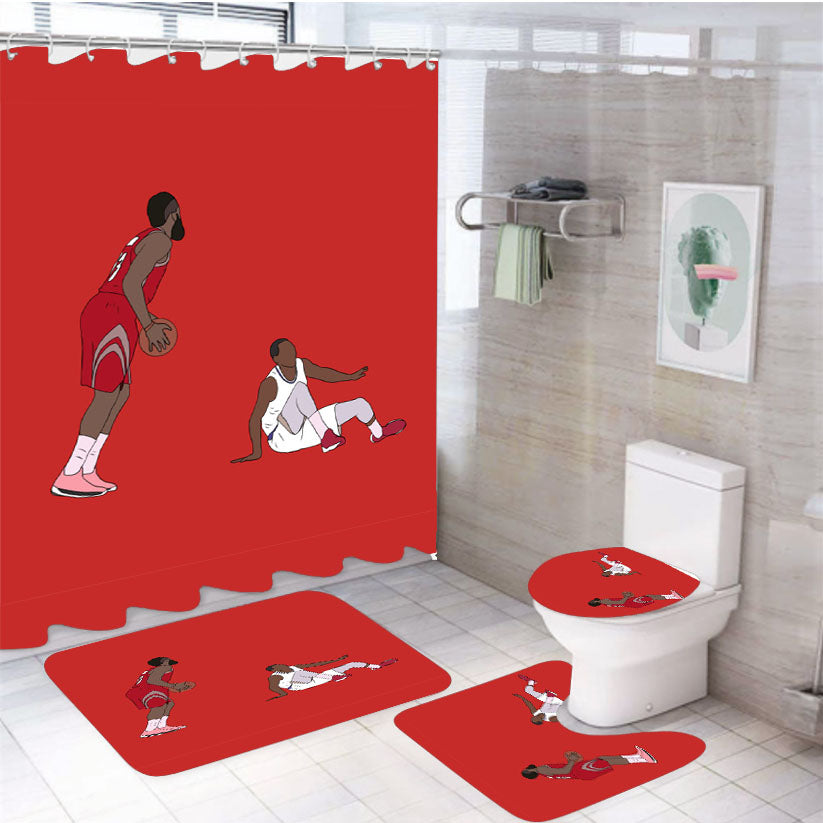 James Harden Crossover On Wesley Johnson 4Pcs Bathroom Set Shower Curtain