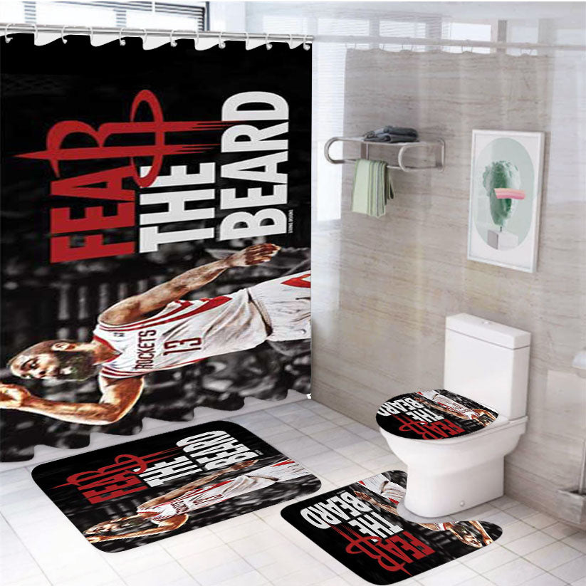 James Harden Fear Grey 4Pcs Bathroom Set Shower Curtain