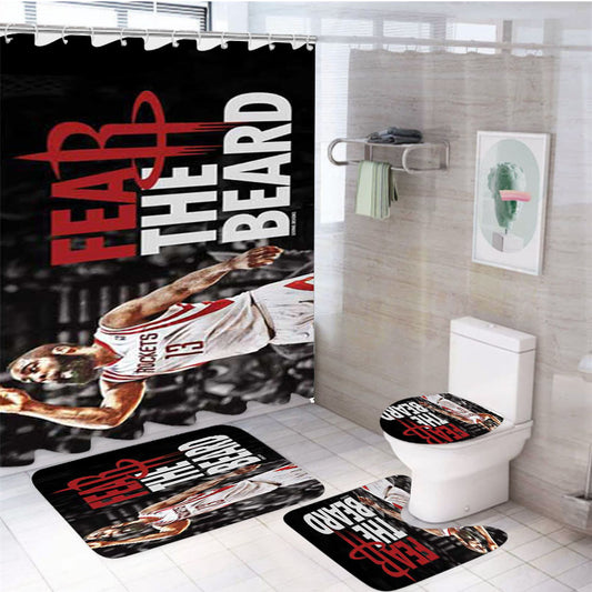 James Harden Fear Grey 4Pcs Bathroom Set Shower Curtain
