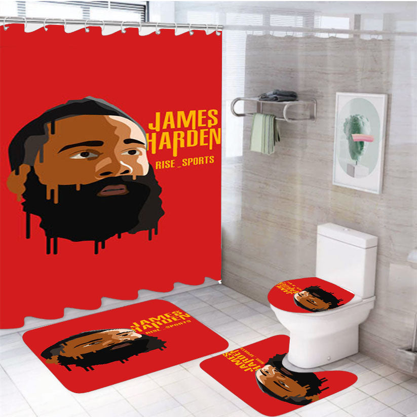 James Harden Rise Sports 4Pcs Bathroom Set Shower Curtain