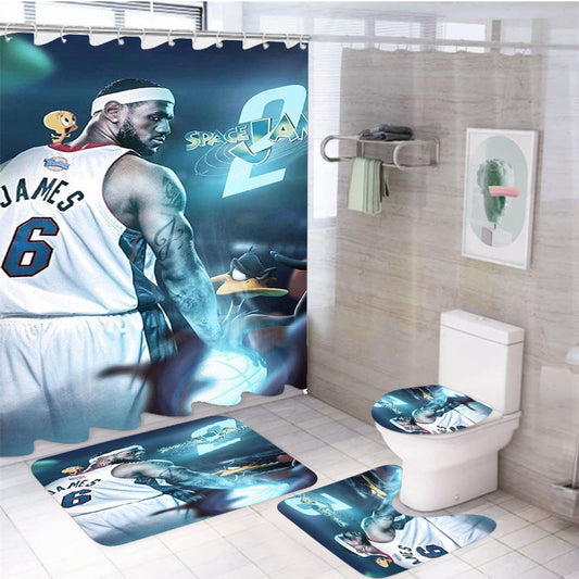 James Lebron Space Jam 2 4Pcs Bathroom Set Shower Curtain
