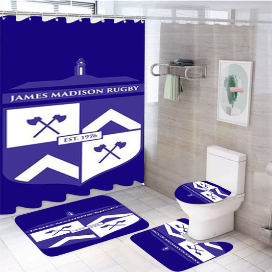 James Madison Logo Rugby Soccer Logo 4Pcs Bathroom Set Shower Curtain