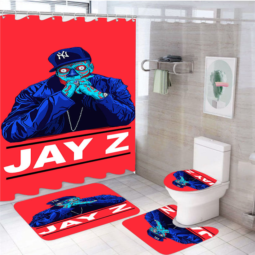 Jay Z Zoombie 4Pcs Bathroom Set Shower Curtain