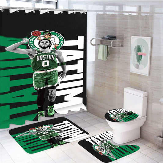 Jayson Tatum Boston Celtics 4Pcs Bathroom Set Shower Curtain