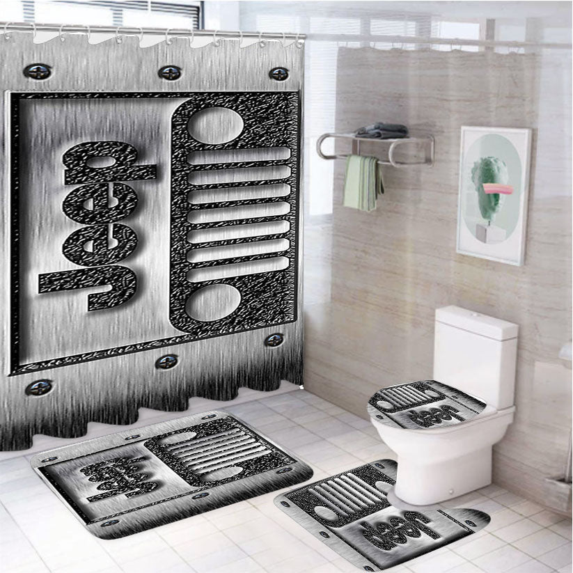 Jeep  4Pcs Bathroom Set Shower Curtain