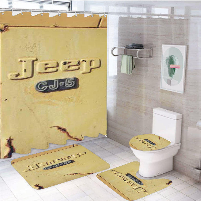 Jeep Cj5 Logo  4Pcs Bathroom Set Shower Curtain