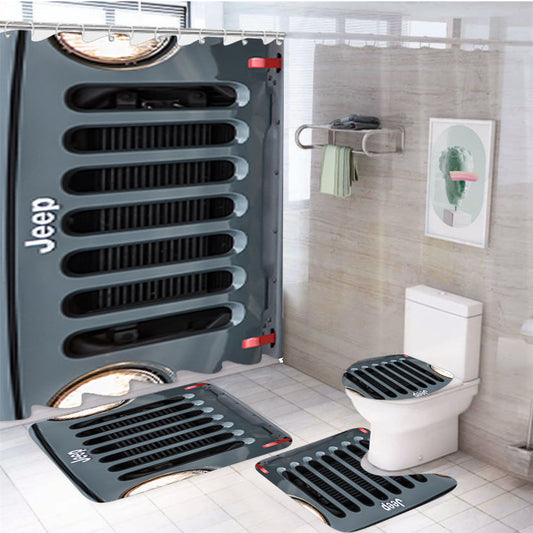 Jeep Wrangler  4Pcs Bathroom Set Shower Curtain