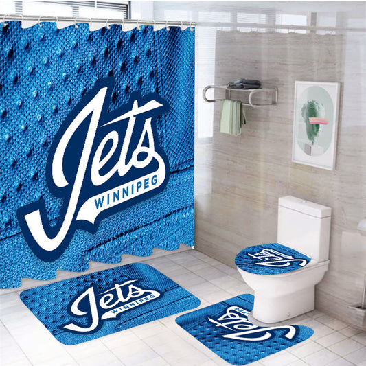 Jets Winnipeg Logo 4Pcs Bathroom Set Shower Curtain
