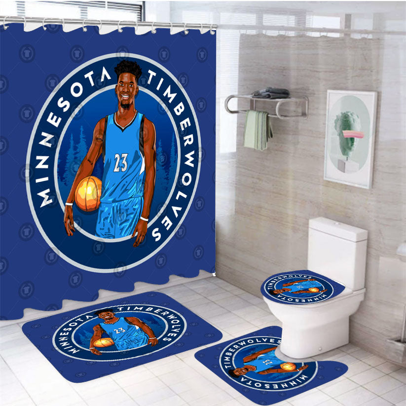 Jimmy Butler Minnesota Timberwolves 4Pcs Bathroom Set Shower Curtain