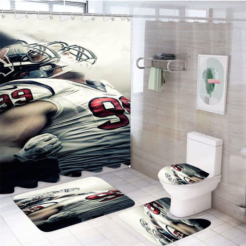 Jj Watt Houston Texans 35 4Pcs Bathroom Set Shower Curtain