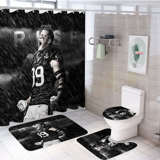 Jj Watt Nfl Pro Playerjpg 4Pcs Bathroom Set Shower Curtain