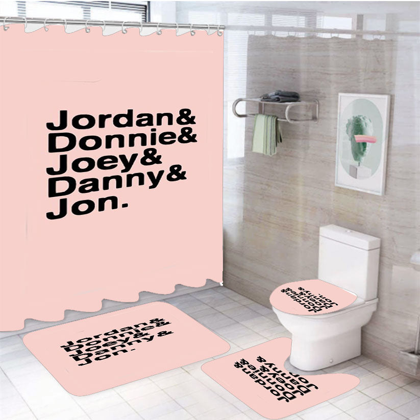 Joey Mcintyre Jordan Knight Donnie Wahlberg Boy Band Fandom Nkotb 4Pcs Bathroom Set Shower Curtain