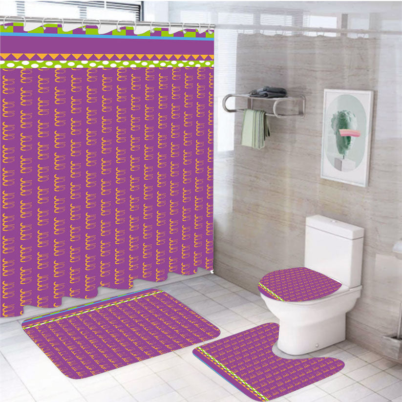 Jojo Bizzare Pattern 4Pcs Bathroom Set Shower Curtain