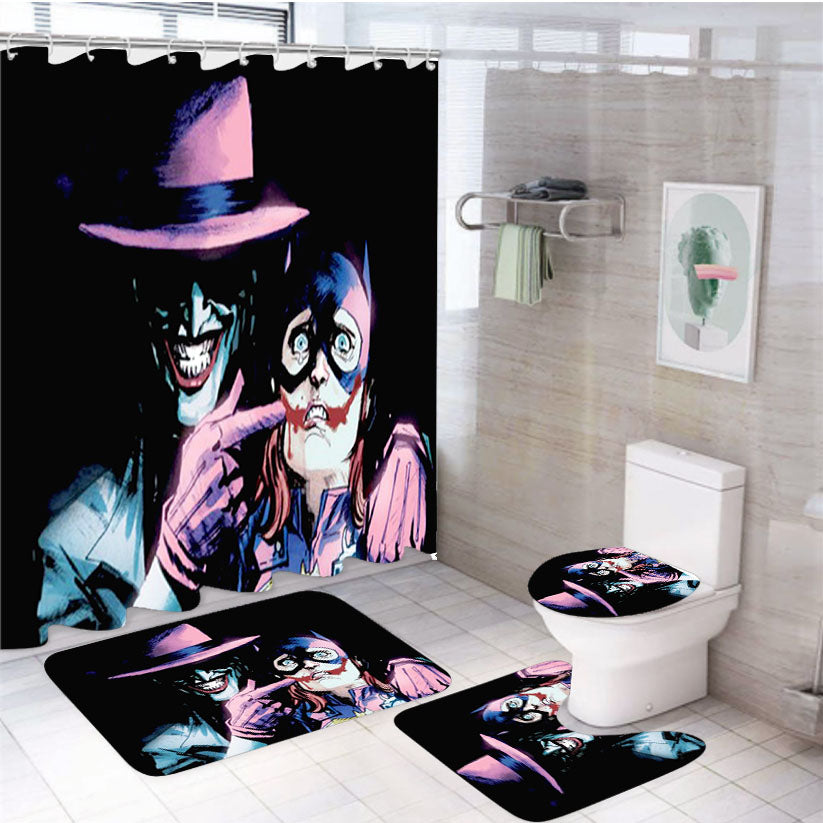Joker 4Pcs Bathroom Set Shower Curtain