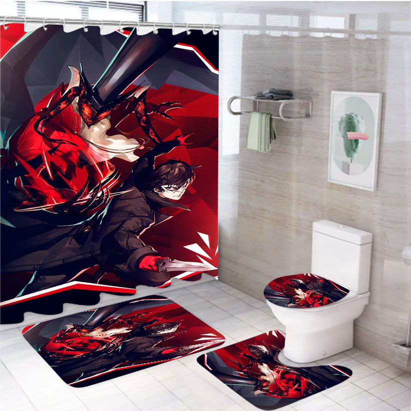 Joker Arsene Wallpapers 4Pcs Bathroom Set Shower Curtain