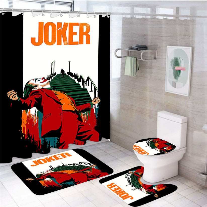 Joker Paint Art Poster 4Pcs Bathroom Set Shower Curtain