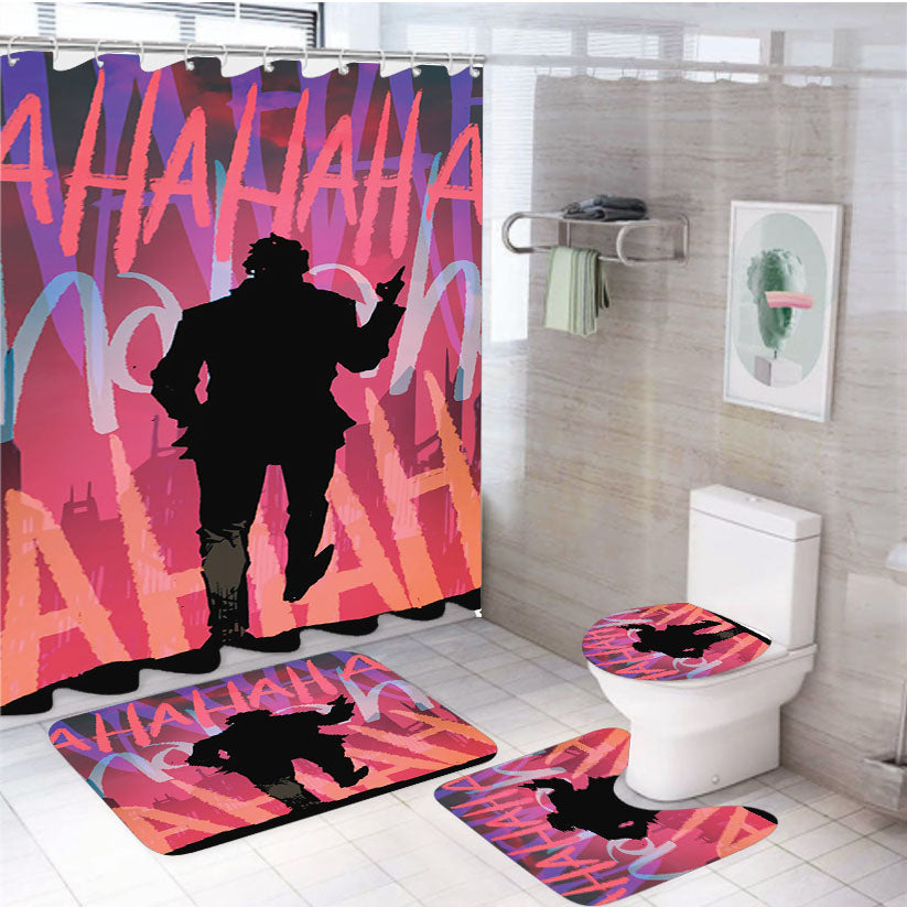 Joker Quote Hahaha 4Pcs Bathroom Set Shower Curtain