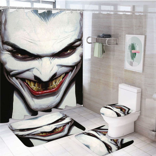 Joker Smile 4Pcs Bathroom Set Shower Curtain