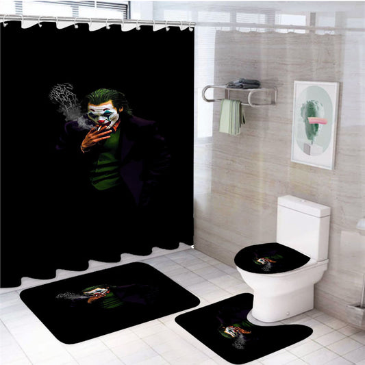 Joker Smoke While Laugh Hahaha 4Pcs Bathroom Set Shower Curtain