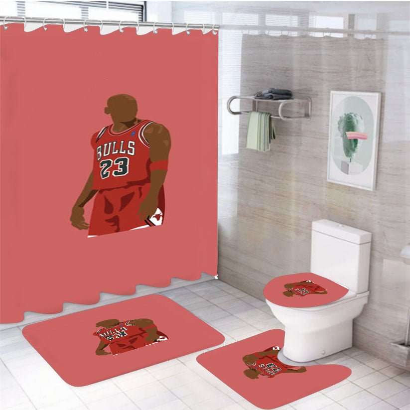 Jordan - Basketball 4Pcs Bathroom Set Shower Curtain