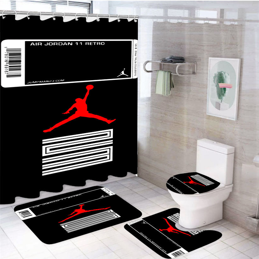 Jordan 23 Retro 4Pcs Bathroom Set Shower Curtain