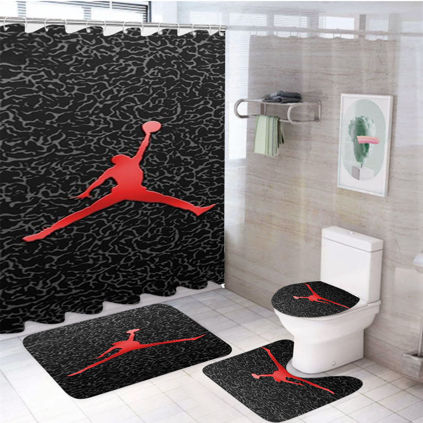 Jordan Elephent 4Pcs Bathroom Set Shower Curtain
