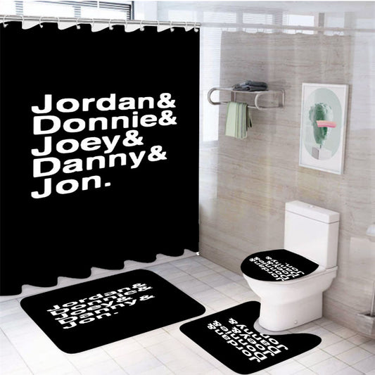 Jordan Knight Donnie Wahlberg Boy Band Fandom Nkotb 4Pcs Bathroom Set Shower Curtain