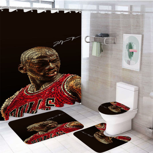 Jordan Wallpaper Shoe Sale 4Pcs Bathroom Set Shower Curtain