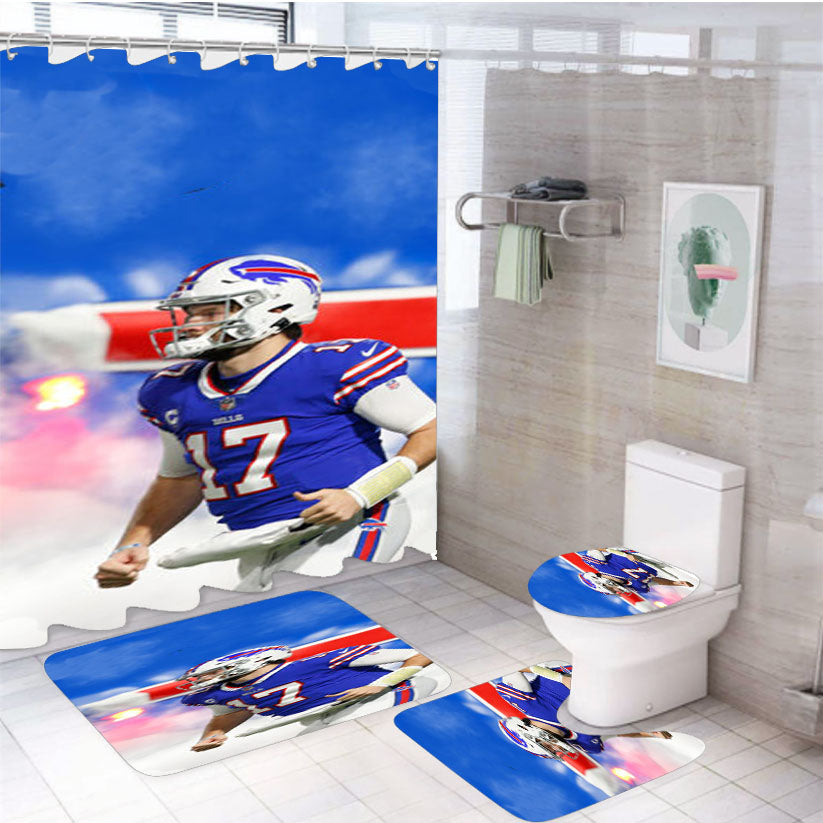 Josh Allen Buffalo Bills 4Pcs Bathroom Set Shower Curtain
