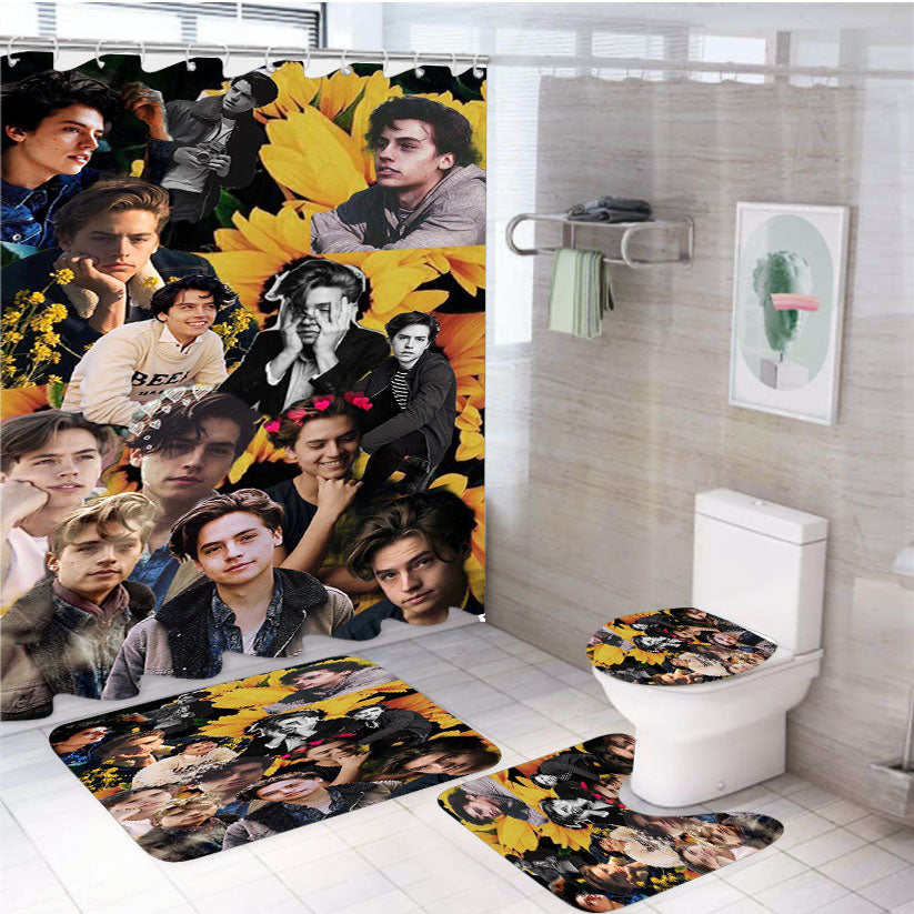 Jughead Cole Sprouse Collage Photo 4Pcs Bathroom Set Shower Curtain