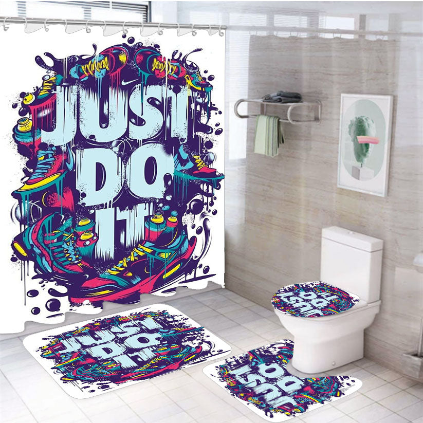 Just Do It Art  4Pcs Bathroom Set Shower Curtain
