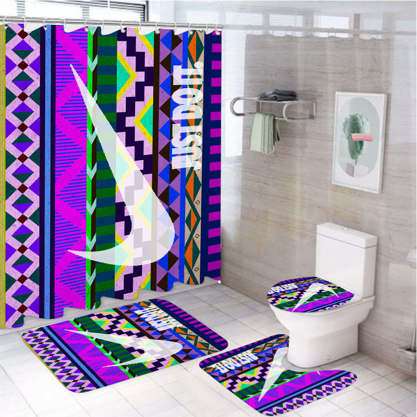 Just Do It Aztec 4Pcs Bathroom Set Shower Curtain