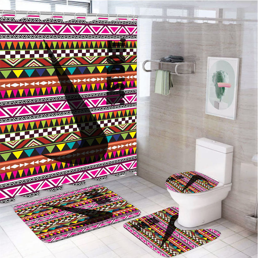 Just Do It Aztec 3 4Pcs Bathroom Set Shower Curtain