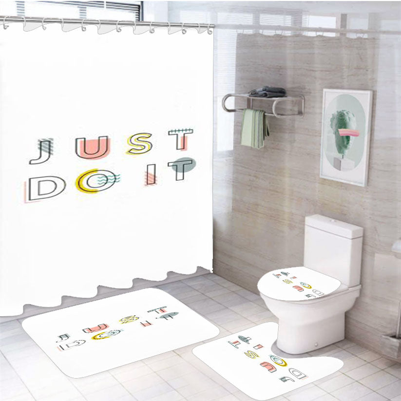 Just Do It Colo  4Pcs Bathroom Set Shower Curtain