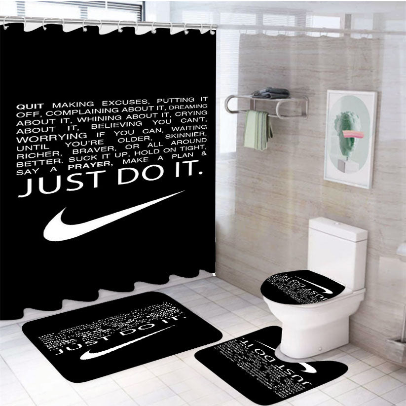 Just Do It Quotes  4Pcs Bathroom Set Shower Curtain