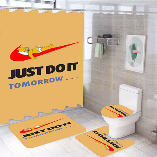 Just Do It Tomorrow Simpson  4Pcs Bathroom Set Shower Curtain