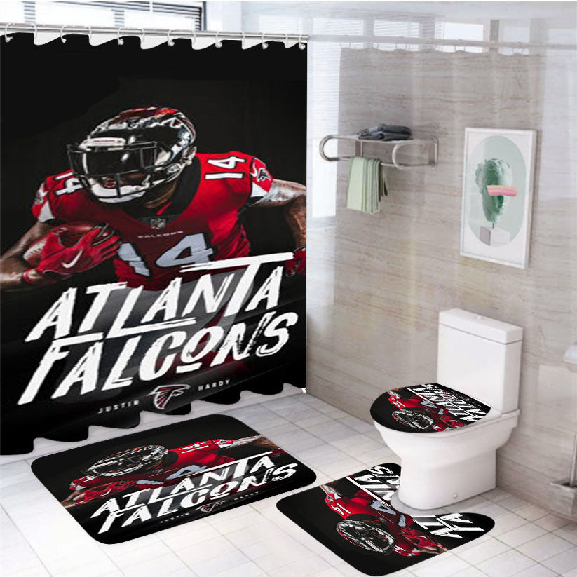 Justin Hardy Atlanta Falcons 4Pcs Bathroom Set Shower Curtain