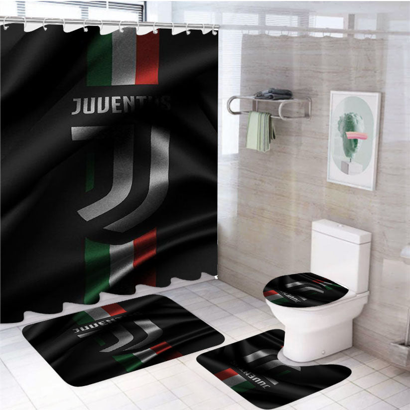 Juventus 4Pcs Bathroom Set Shower Curtain