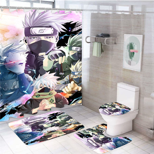 Kakashi Hatake Transformation Pedia 4Pcs Bathroom Set Shower Curtain