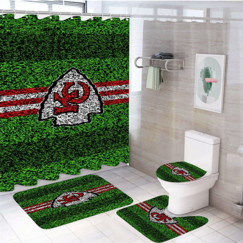 Kansas City Chiefs Symbol 4Pcs Bathroom Set Shower Curtain