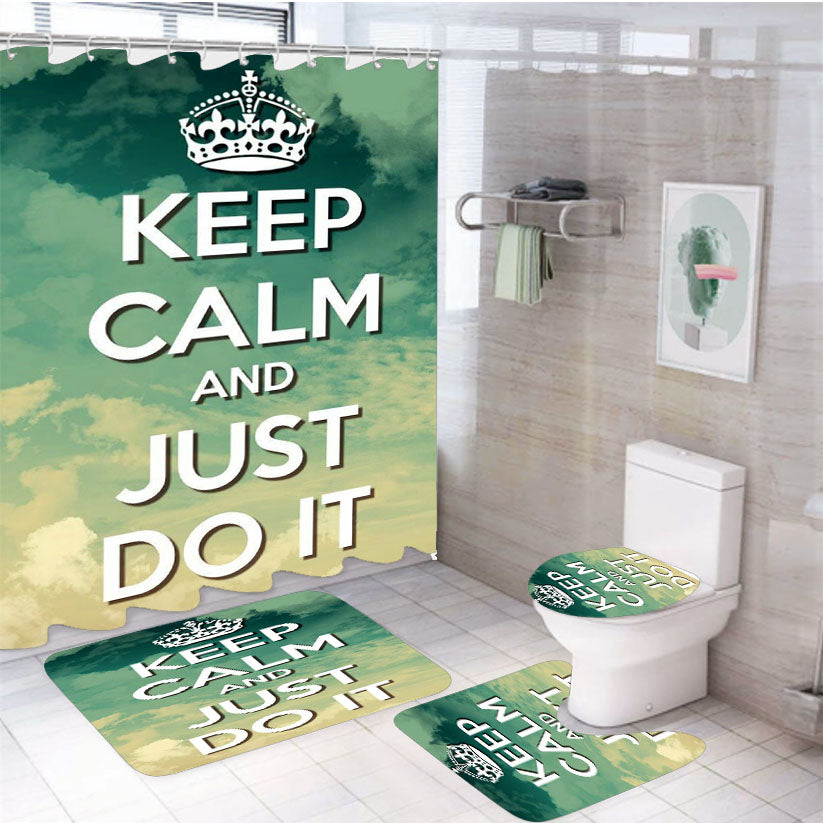 Keep Calm And Just Do It  4Pcs Bathroom Set Shower Curtain