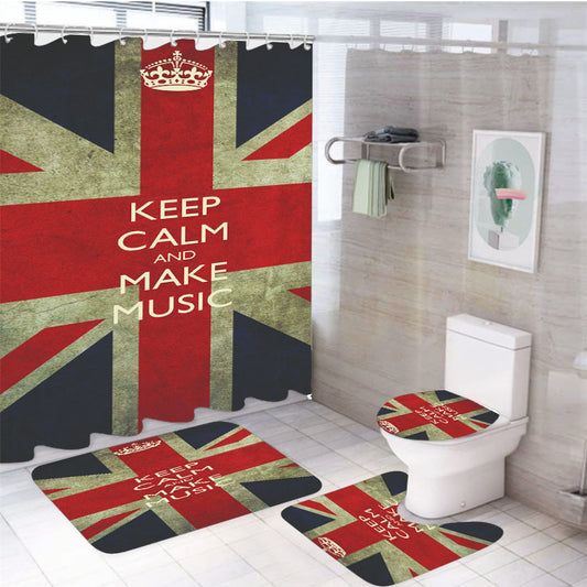 Keep Calm And Make Music 4Pcs Bathroom Set Shower Curtain