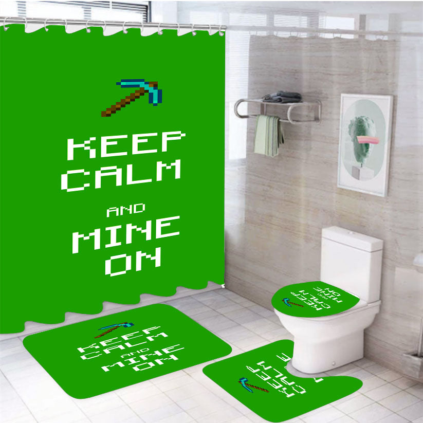 Keep Calm And Mine On 4Pcs Bathroom Set Shower Curtain